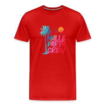 Malle Party Crew - Männer Premium Bio T-Shirt - Rot - Vorne - Damien (186cm)