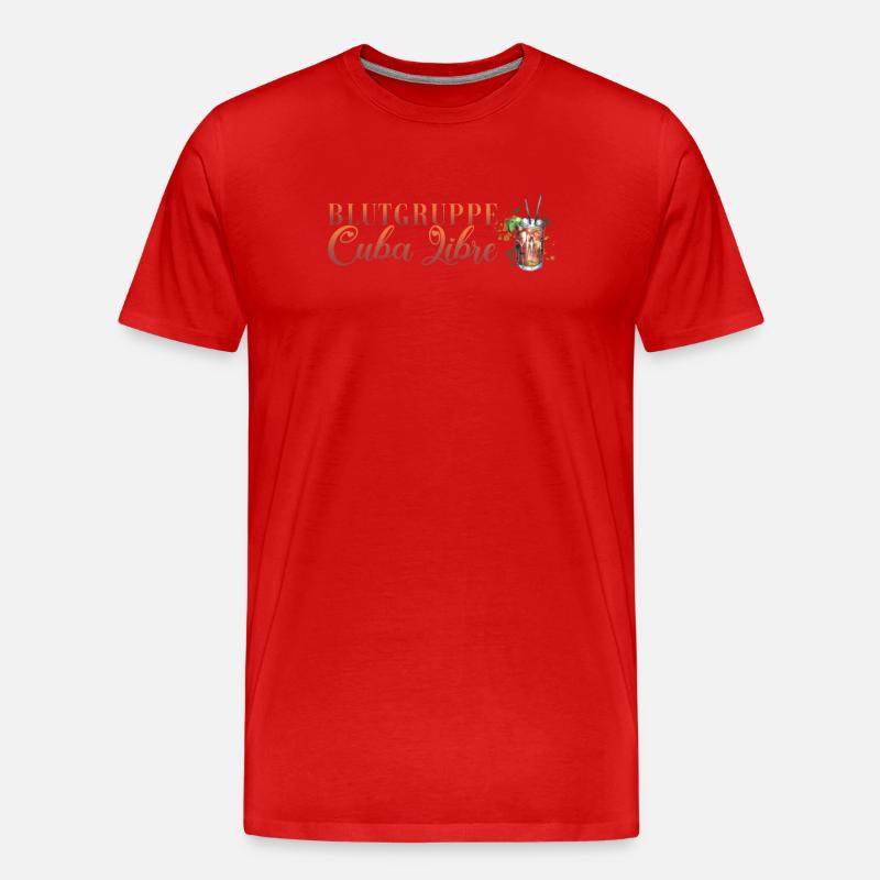 Blutgruppe Cuba Libre Cocktail Barkeeper - Männer Premium Bio T-Shirt - Rot