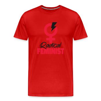 Féministe Féministe Radicale Féministe - T-shirt bio Premium Homme - rouge - Devant - Damien (186cm)