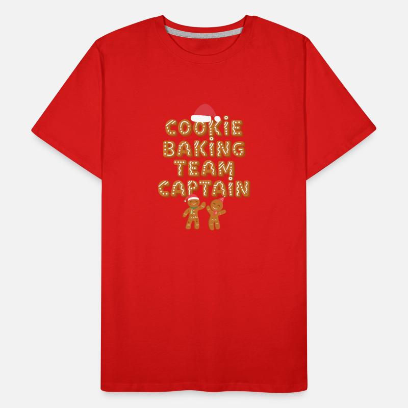 Cookie Baking Team Captain Funny Gingerbread Man Men's Premium Organic T-Shirt