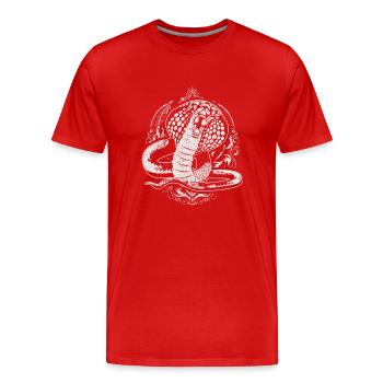 Animal Reptiles Prédateur Serpents Cadeau Cobra - T-shirt bio Premium Homme - rouge - Devant - Damien (186cm)