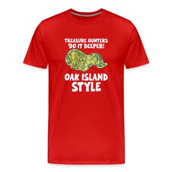Oak Island / Treasure Hunting Oak Island Mystery - Men's Premium Organic T-Shirt - red - Front - Damien (186cm)