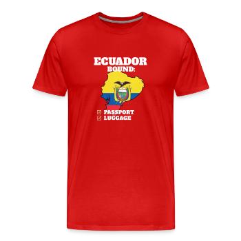 Voyage Pays à destination de l’Équateur Drapeau équatorien - T-shirt bio Premium Homme - rouge - Devant - Damien (186cm)