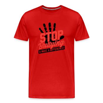 Monat des Bewusstseins gegen Mobbing - Männer Premium Bio T-Shirt - Rot - Vorne - Damien (186cm)