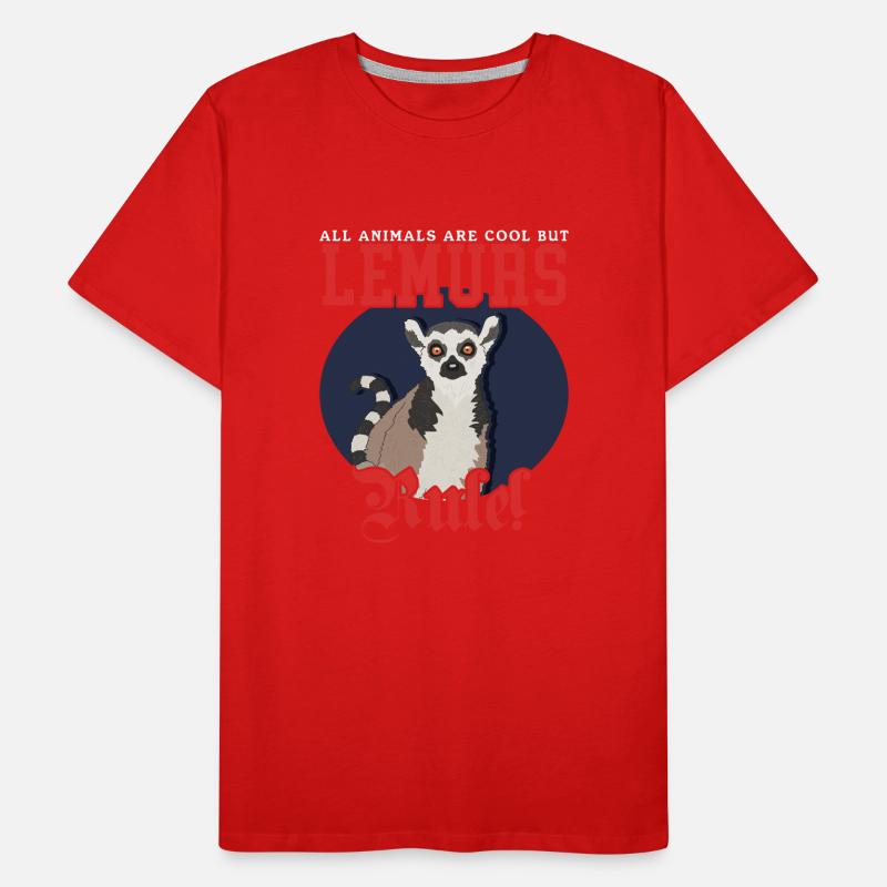Lémurien à queue bouclée Lémurien à queue annelée Cadeau T-shirt bio Premium Homme