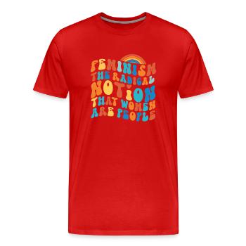 Le féminisme féministe Le radical - T-shirt bio Premium Homme - rouge - Devant - Damien (186cm)