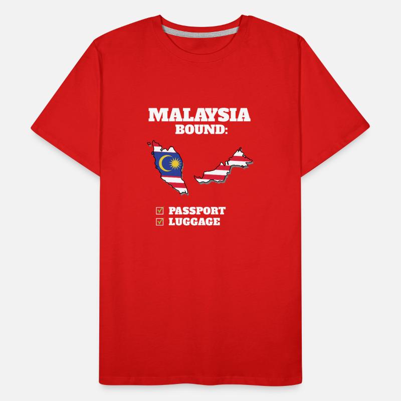 Voyage à destination de la Malaisie Drapeau malaisien T-shirt bio Premium Homme