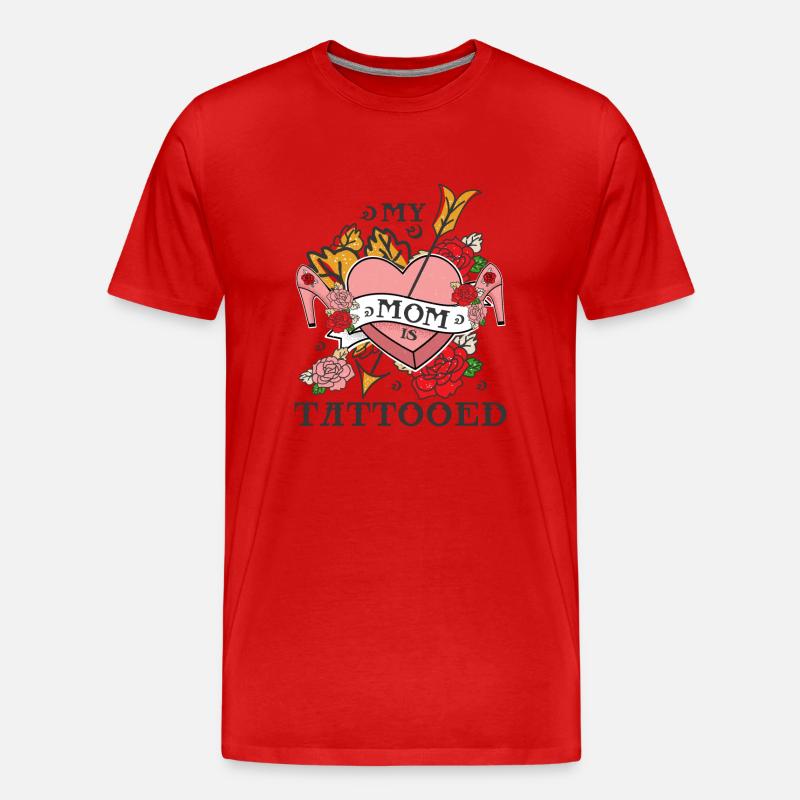 Coole Mutter - Mutter Tattoo - Männer Premium Bio T-Shirt - Rot