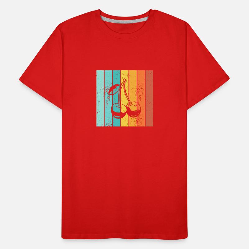 Cherry Retro Fruit Fruit Men's Premium Organic T-Shirt