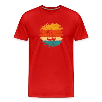 Cherry Retro Fruit Fruit Cherries - Men's Premium Organic T-Shirt - red - Front - Damien (186cm)