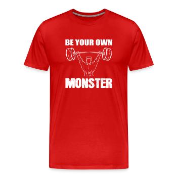 Be Your Own Monster Professioneller Bodybuilder - Männer Premium Bio T-Shirt - Rot - Vorne - Damien (186cm)