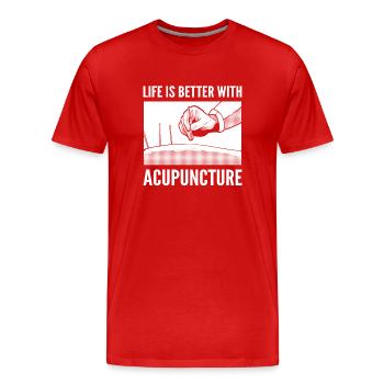 Nadeltherapie Zertifizierter Akupunkteur - Männer Premium Bio T-Shirt - Rot - Vorne - Damien (186cm)