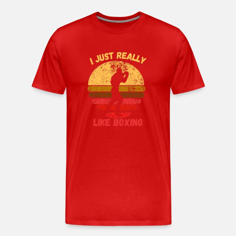 Ich mag Boxen einfach sehr - Männer Premium Bio T-Shirt - Rot