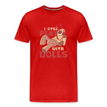 Voodoo Zauber Wicca Hexerei Lustiges Voodoo Puppe - Männer Premium Bio T-Shirt - Rot - Vorne - Damien (186cm)
