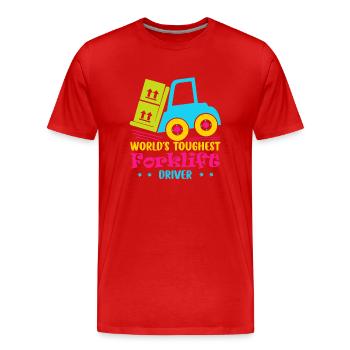 Le conducteur de chariot élévateur le plus robuste au monde - T-shirt bio Premium Homme - rouge - Devant - Damien (186cm)