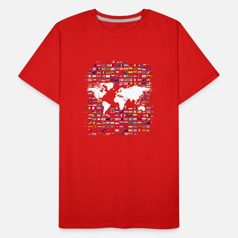 Map Flags Travel Gift World Map Men's Premium Organic T-Shirt