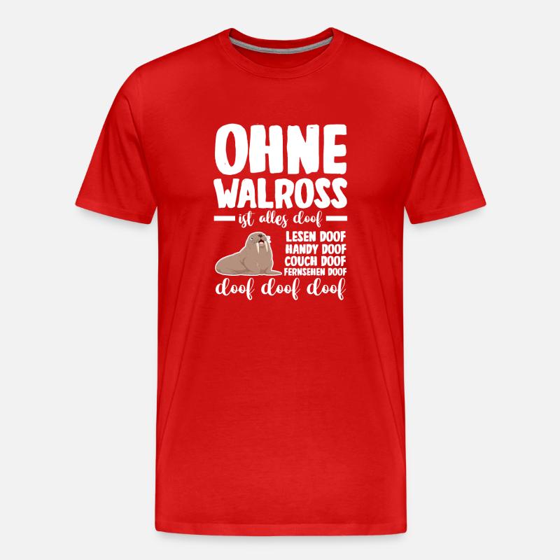 Walross - Männer Premium Bio T-Shirt - Rot