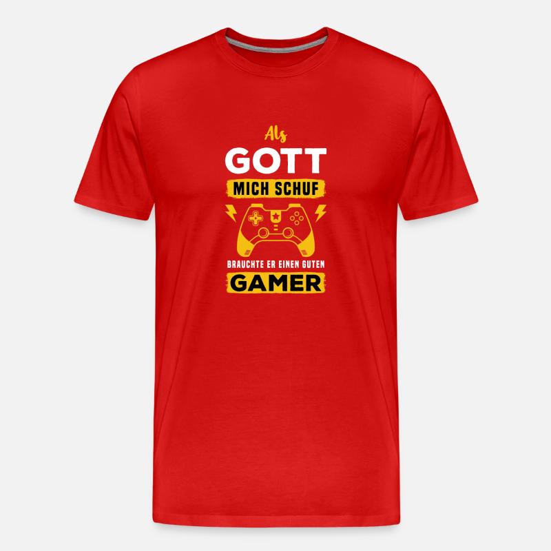 Controller Videospiel Zocker Gamer Computerspiel - Männer Premium Bio T-Shirt - Rot