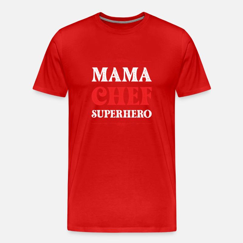 Mama Chef Superheld Mutter - Männer Premium Bio T-Shirt - Rot
