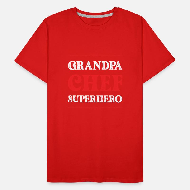 Opa Chef Superheld Männer Premium Bio T-Shirt