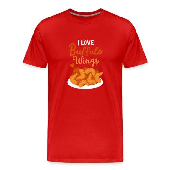 Ich liebe Buffalo Wings - Männer Premium Bio T-Shirt - Rot - Vorne - Damien (186cm)