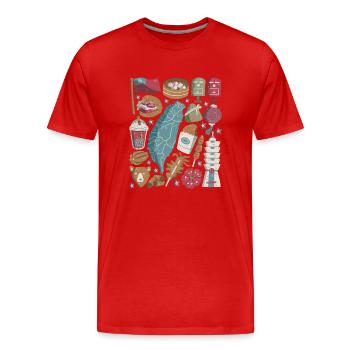 Taiwan - Men's Premium Organic T-Shirt - red - Front - Damien (186cm)