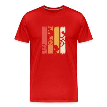 Mountainbiken Biker - Männer Premium Bio T-Shirt - Rot - Vorne - Damien (186cm)