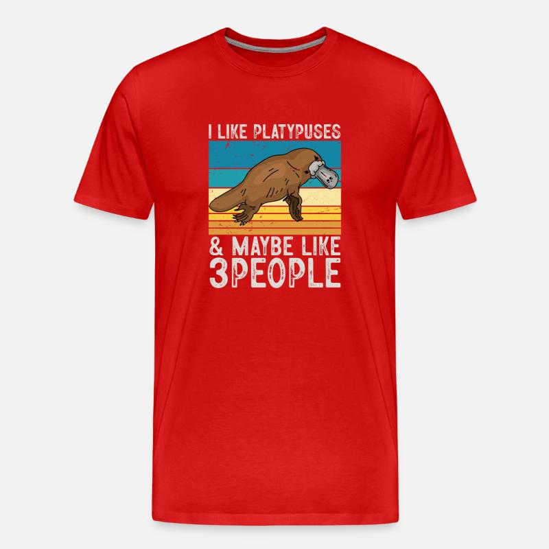 Platypus Schnabeltier - Männer Premium Bio T-Shirt - Rot