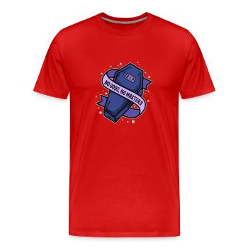 No Gods No Masters - Men's Premium Organic T-Shirt - red - Front - Damien (186cm)