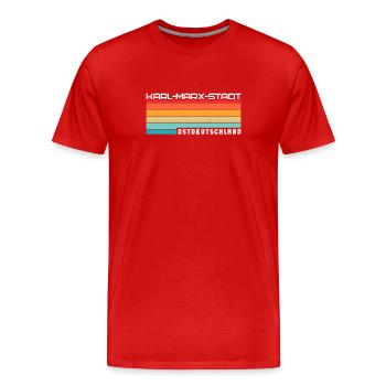 Karl Marx Städter Städterin Karl Marx Stadt - Männer Premium Bio T-Shirt - Rot - Vorne - Damien (186cm)