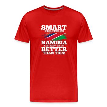 Namibia - Men's Premium Organic T-Shirt - red - Front - Damien (186cm)