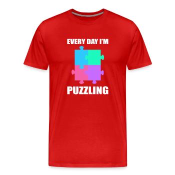 Every Day I'm Puzzling Dissektologe - Männer Premium Bio T-Shirt - Rot - Vorne - Damien (186cm)