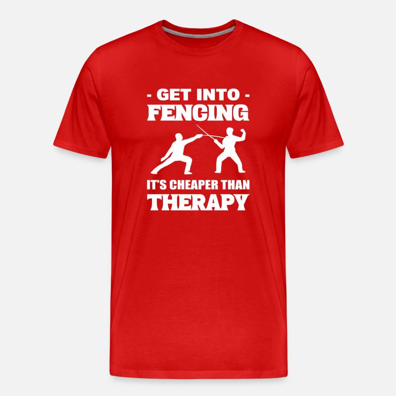 Fechten Fechter - Männer Premium Bio T-Shirt - Rot