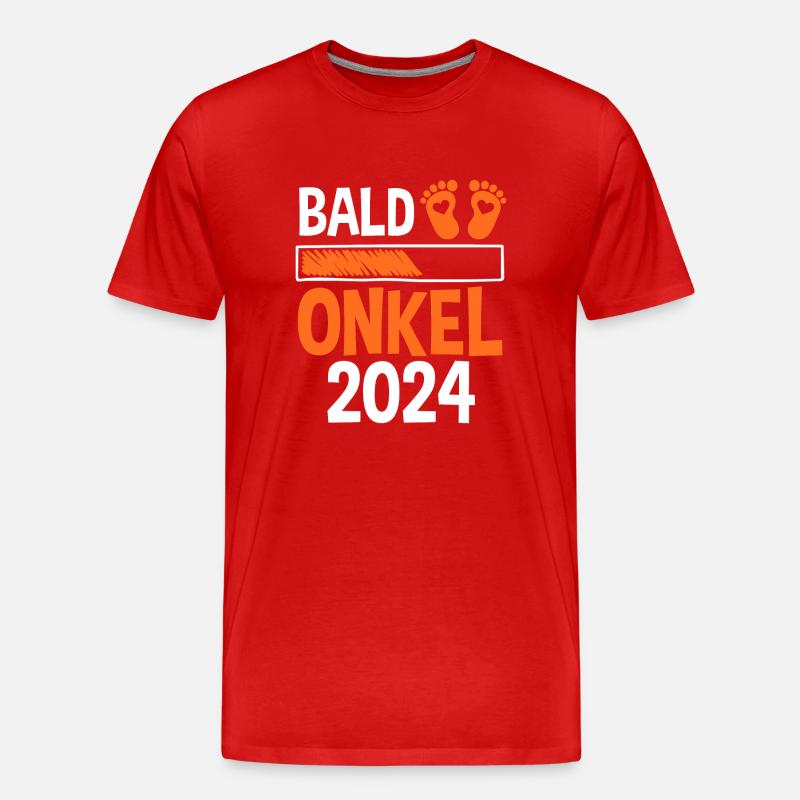 Werdender Onkel 2029 - Männer Premium Bio T-Shirt - Rot