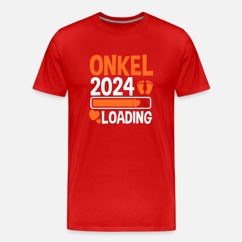 Werdender Onkel 2025 - Männer Premium Bio T-Shirt - Rot