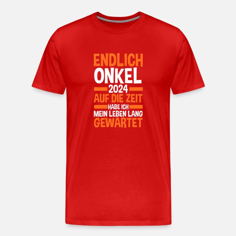 Werdender Onkel 2033 - Männer Premium Bio T-Shirt - Rot