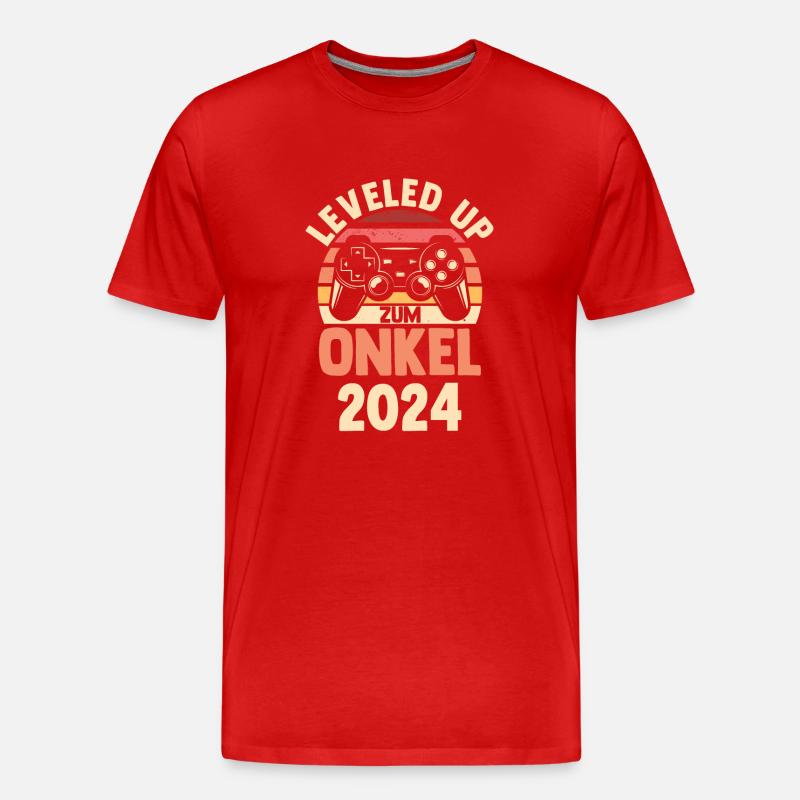 Werdender Onkel 2035 - Männer Premium Bio T-Shirt - Rot