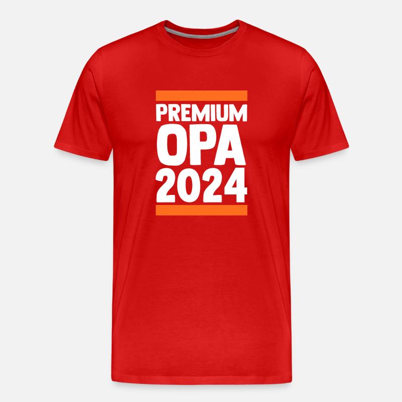 Werdender Opa 2036 - Männer Premium Bio T-Shirt - Rot