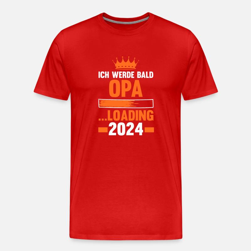 Werdender Opa 2041 - Männer Premium Bio T-Shirt - Rot