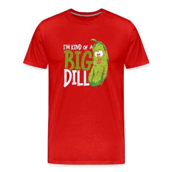Concombre à l’aneth Je suis un concombre assez épais - T-shirt bio Premium Homme - rouge - Devant - Damien (186cm)