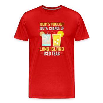 Today's Forecast 100% Chance Of Long Island Iced T - Männer Premium Bio T-Shirt - Rot - Vorne - Damien (186cm)