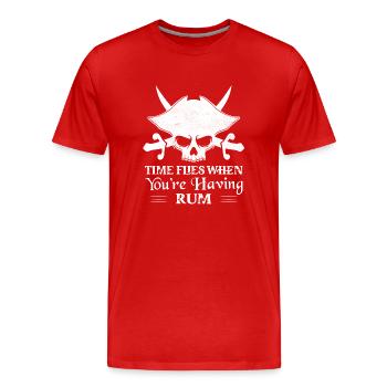 Time Flies When You're Having Rum Drinking Alcohol - Männer Premium Bio T-Shirt - Rot - Vorne - Damien (186cm)