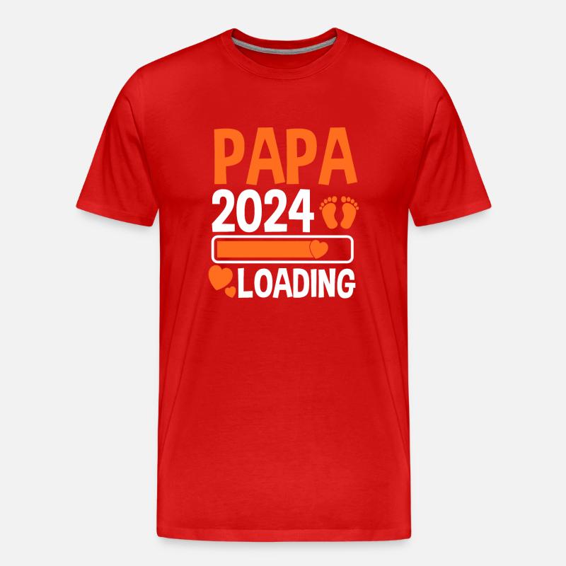 Werdender Papa 2025 - Männer Premium Bio T-Shirt - Rot