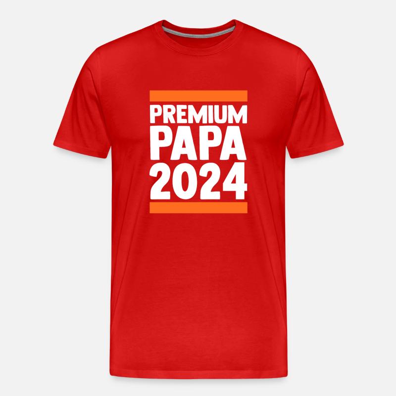 Werdender Papa 2036 - Männer Premium Bio T-Shirt - Rot