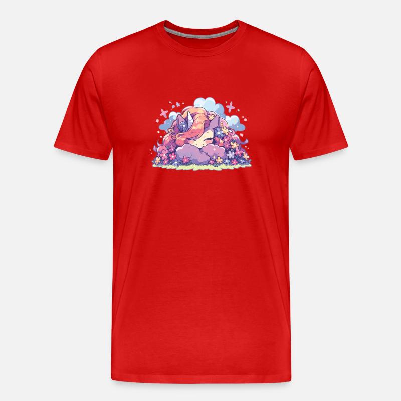 Einhörner Regenbogen Einhorn Regenbogen - Männer Premium Bio T-Shirt - Rot