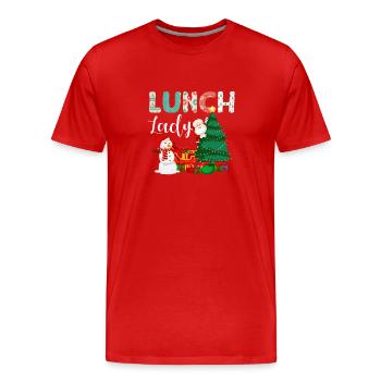 Mittagessen Dame Lustige Weihnachtsbaum Weihnacht - Männer Premium Bio T-Shirt - Rot - Vorne - Damien (186cm)