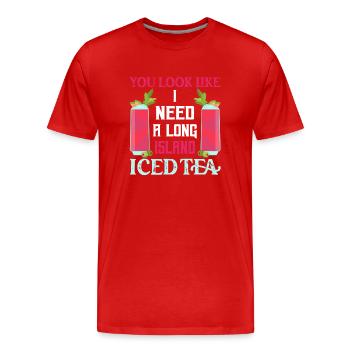 You Look Like I Need A Long Island Iced Tea Rum Ba - Männer Premium Bio T-Shirt - Rot - Vorne - Damien (186cm)