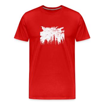 Forêt la nuit la nature quitte l’environnement - T-shirt bio Premium Homme - rouge - Devant - Damien (186cm)