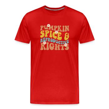 Feminist Pumpkin Spice & - Männer Premium Bio T-Shirt - Rot - Vorne - Damien (186cm)