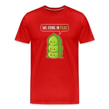 Lustige Erbsen Wortspiel Vegan - Männer Premium Bio T-Shirt - Rot - Vorne - Damien (186cm)